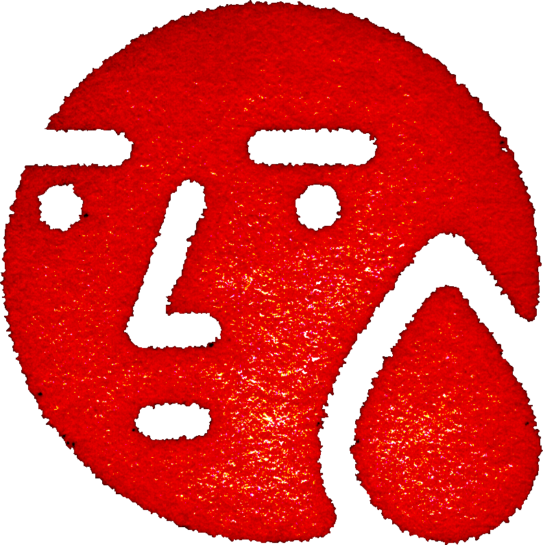 The Mental Gymnastics mark: an abstract face, sweating.